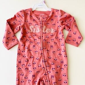 Carter’s Pink Sleeper Little Sister 9 Months